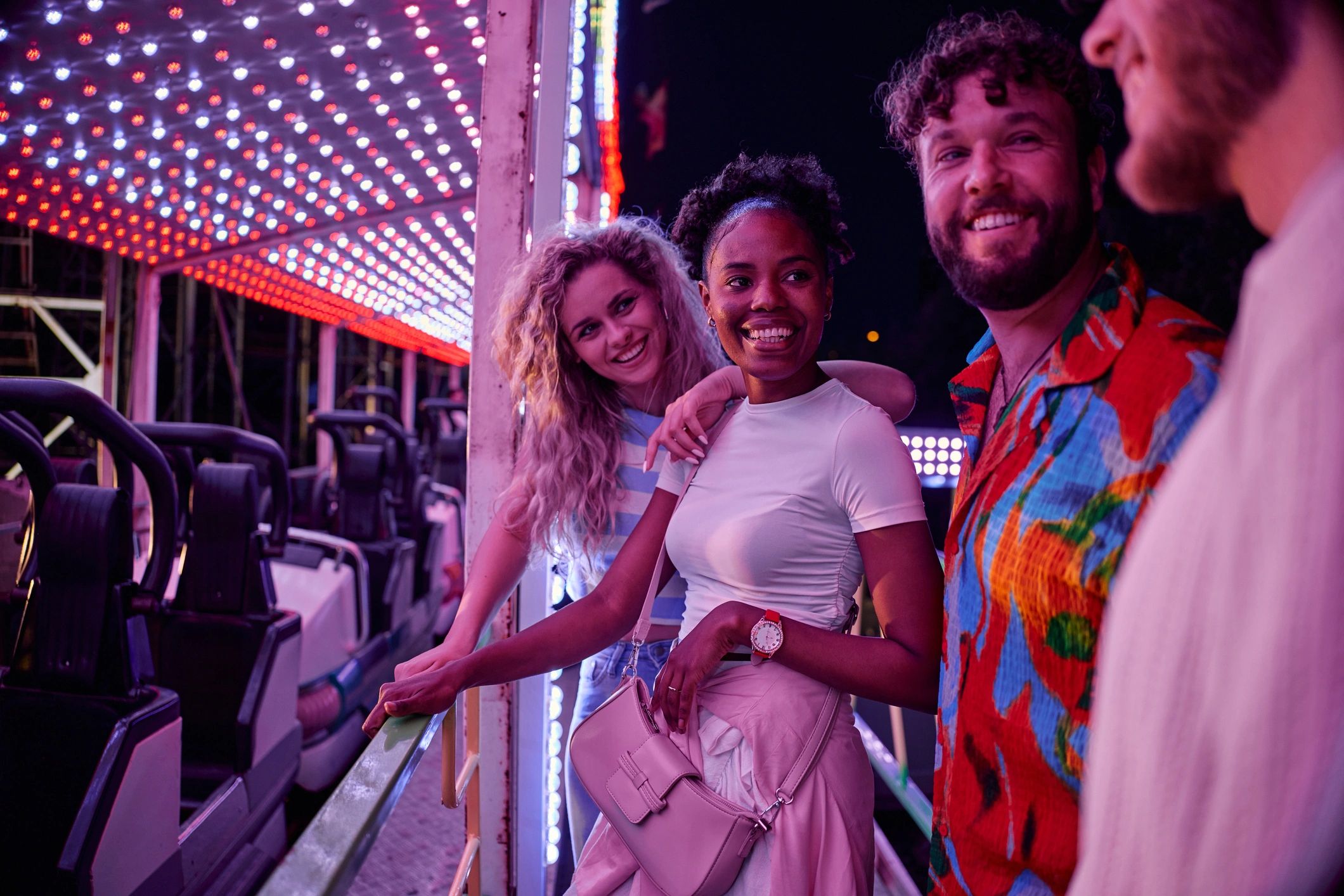 Group enjoying a lively night event
